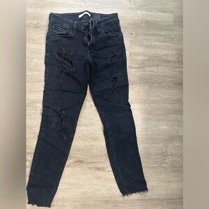 Low rise skinny black washed eunina jeans, size 3